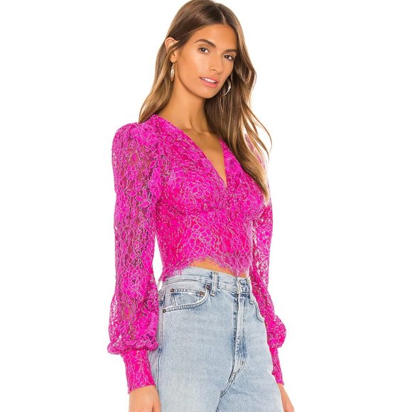 NBD Merlot Blouse in Magenta NWOT Size Small - Picture 3 of 4